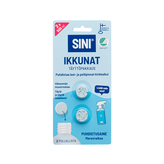 Ikkunanpuhdistusaine, täyttöpakkaus – 2 tablettia