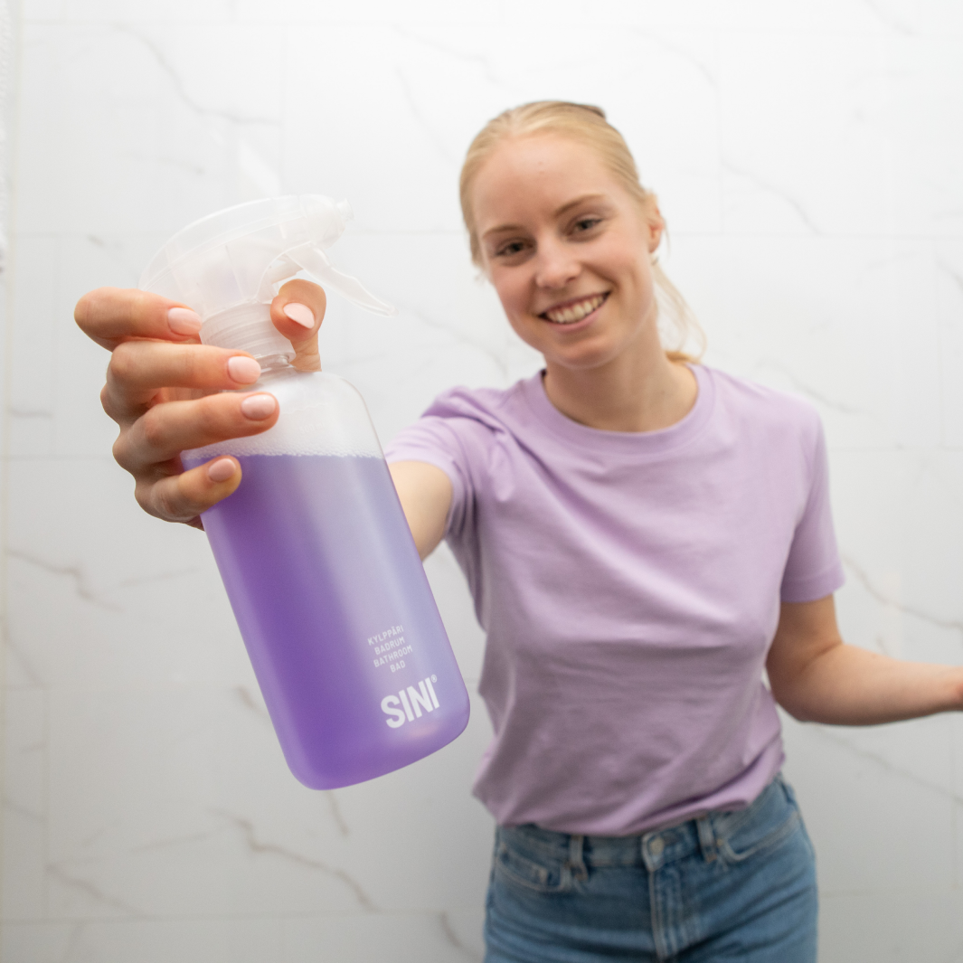 Hajusteeton kylppärinpuhdistusaine, starttipakkaus – pullo + 2 tablettia