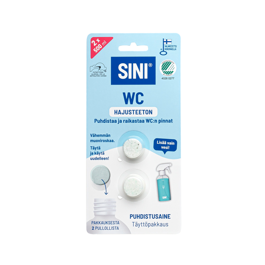 Hajusteeton WC-puhdistusainetabletti, täyttöpakkaus – 2 tablettia