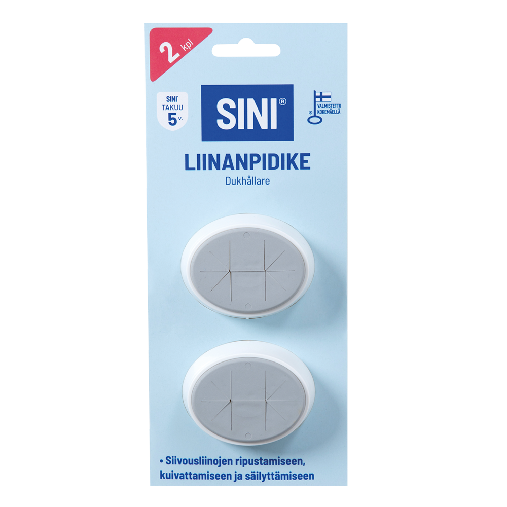 Liinanpidike 2-pack - tarra- tai ruuvikiinnitys