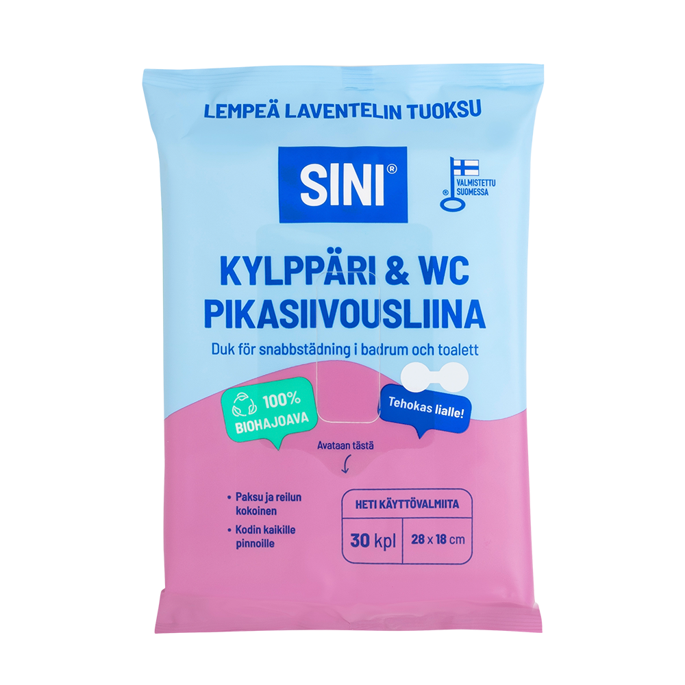 Kylppäri ja WC pikasiivousliina, 30 kpl