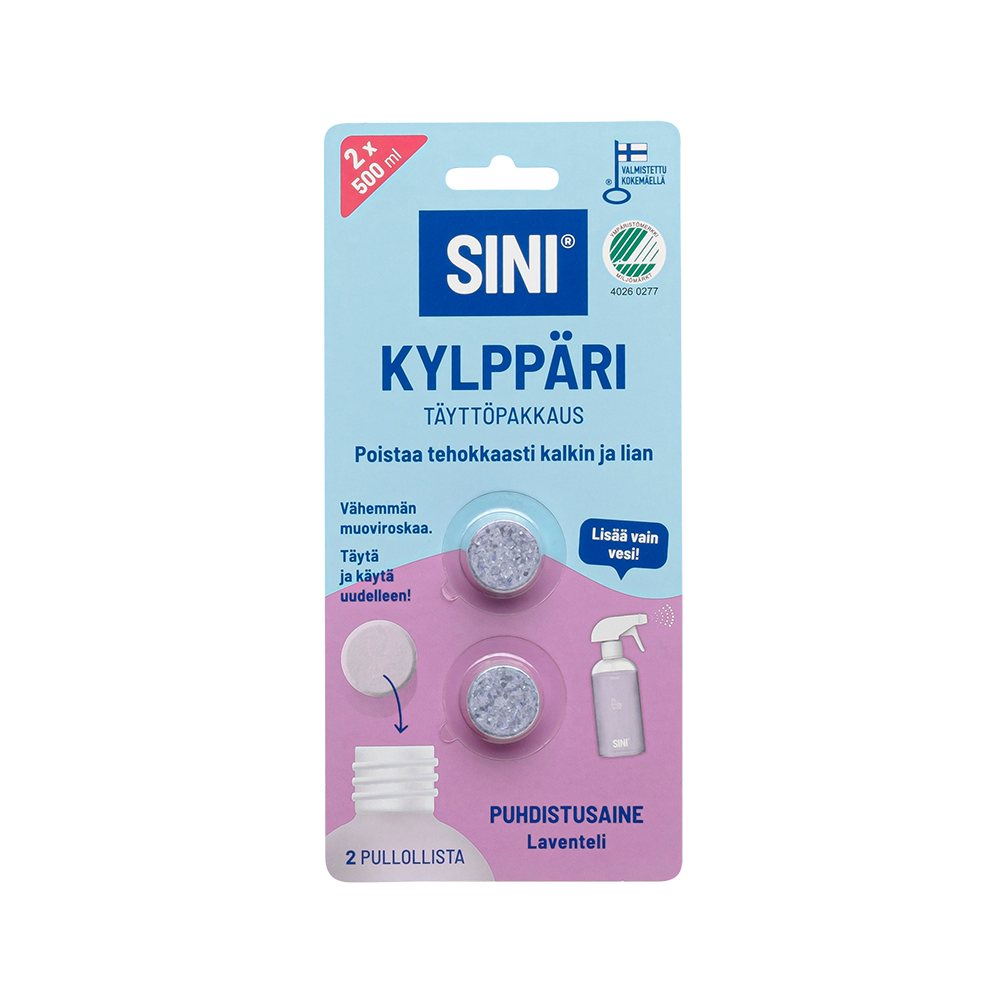 SINI | Kylppärinpuhdistusaine täyttöpakkaus – 2 tablettia – SINI.FI
