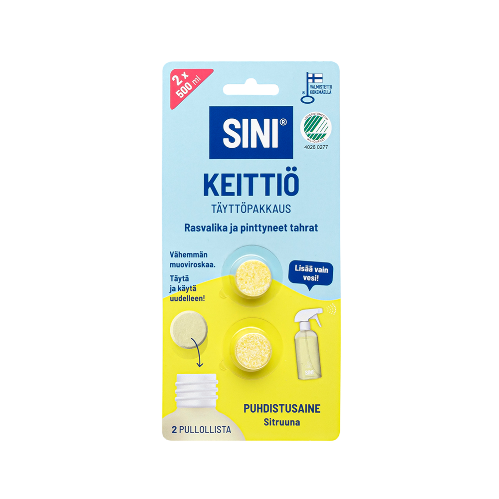 SINI | Keittiönpuhdistusaine, täyttöpakkaus – 2 tablettia – SINI.FI