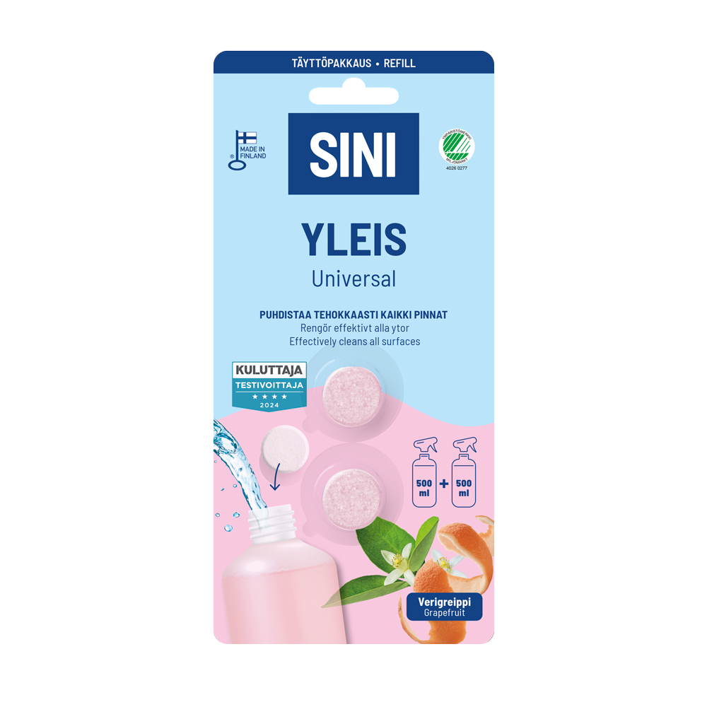 Yleispuhdistusaine, täyttöpakkaus – 2 tablettia