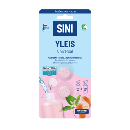 Yleispuhdistusaine, täyttöpakkaus – 2 tablettia