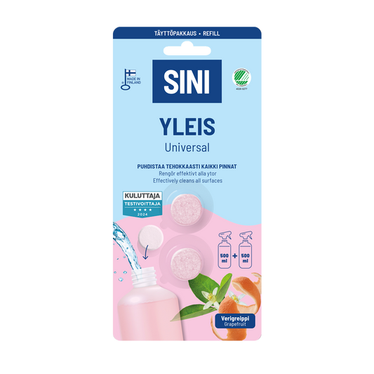Yleispuhdistusaine, täyttöpakkaus – 2 tablettia