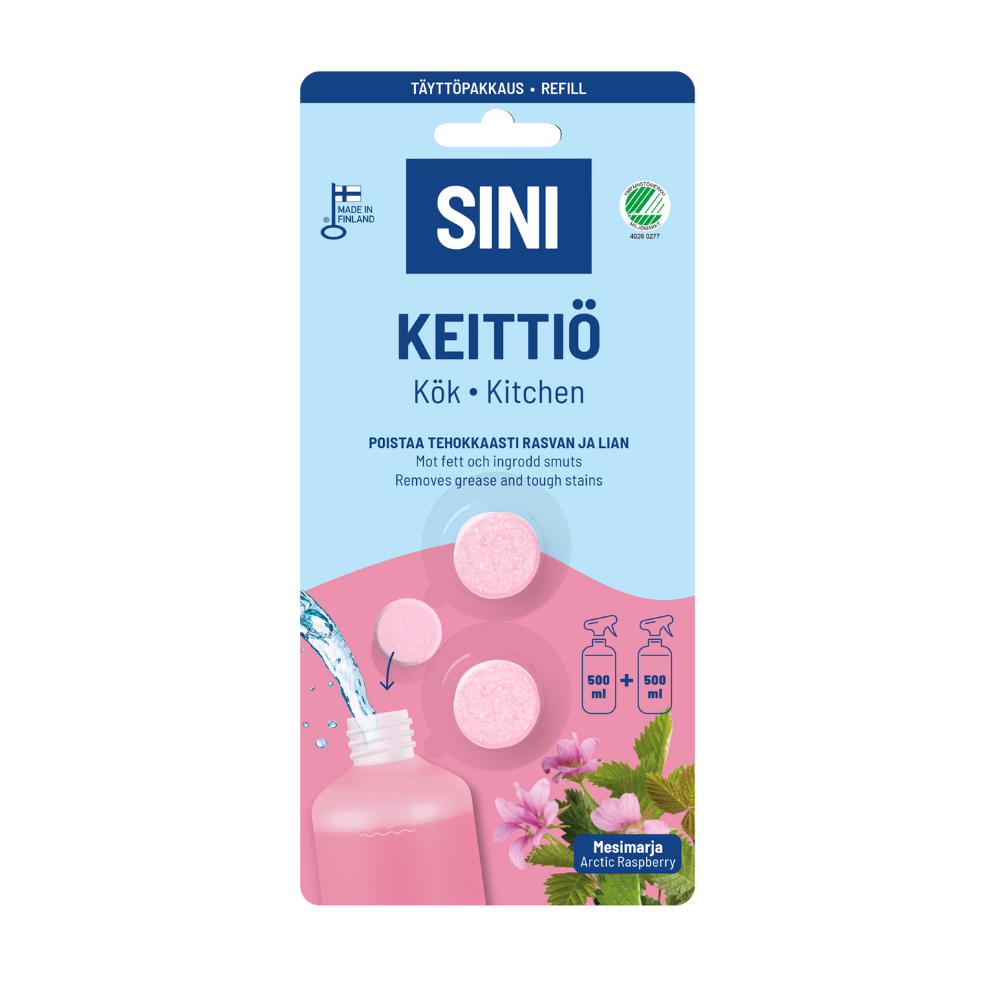 Keittiönpuhdistusaine, täyttöpakkaus – Avainlippu 60v