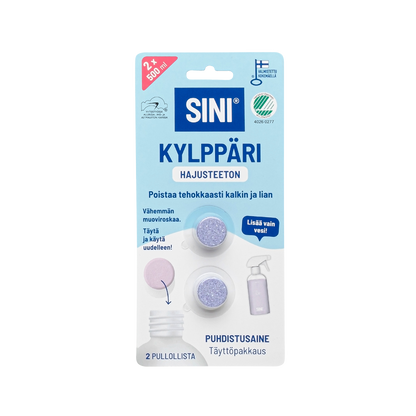 Hajusteeton kylppärinpuhdistusainetabletti, täyttöpakkaus – 2 tablettia