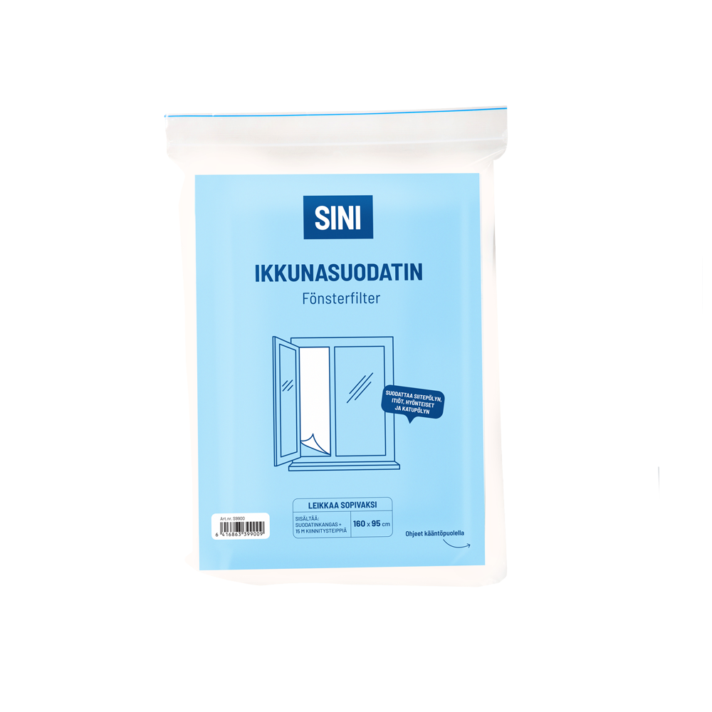 Ikkunasuodatin - suodatinkangas tuuletusikkunaan