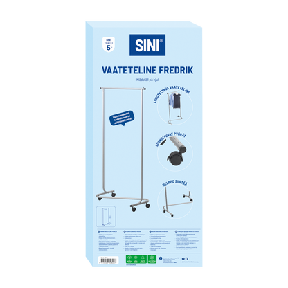 Vaateteline Fredrik - vaaterekki pyörillä